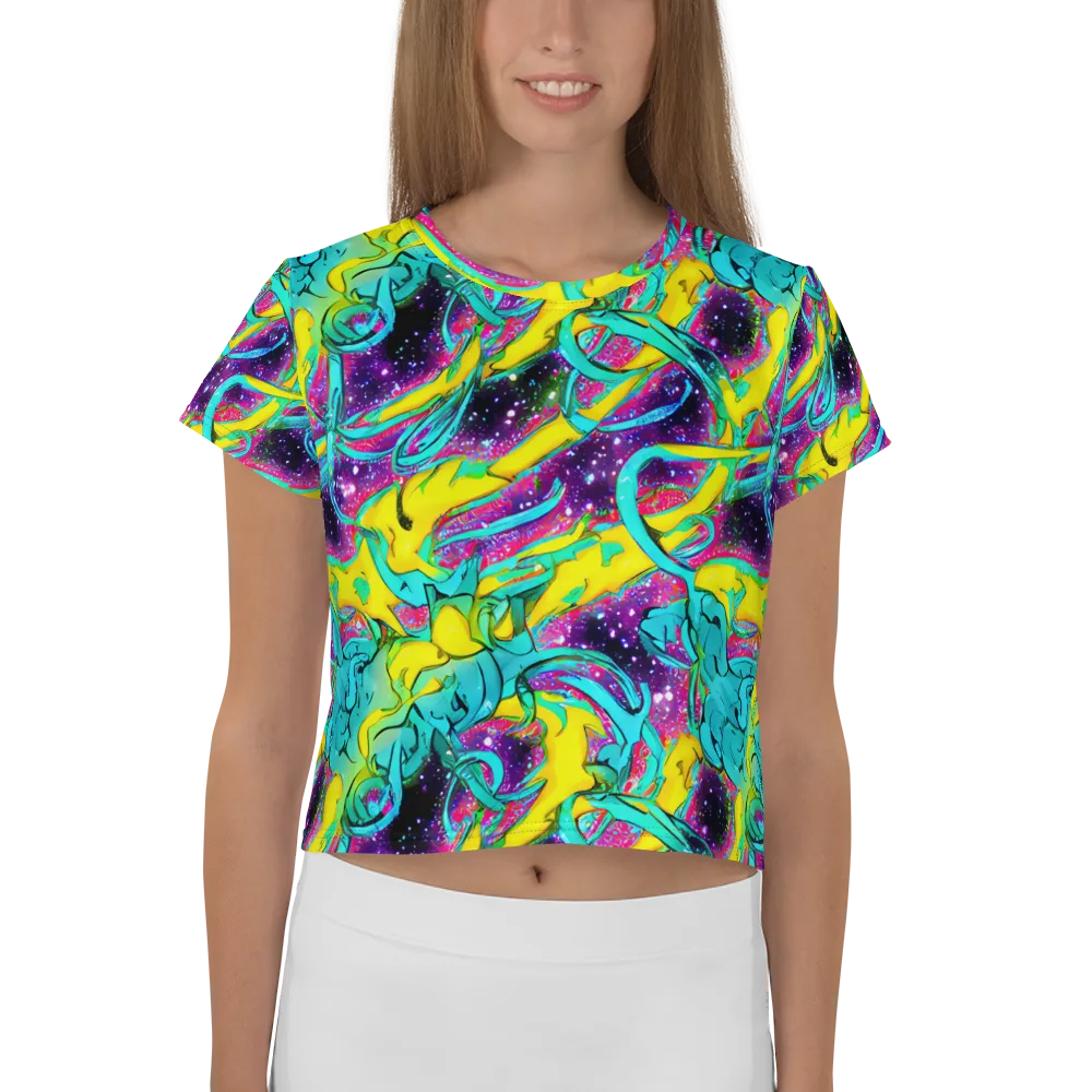 Galaxy Bloom on Crop Tee — Front