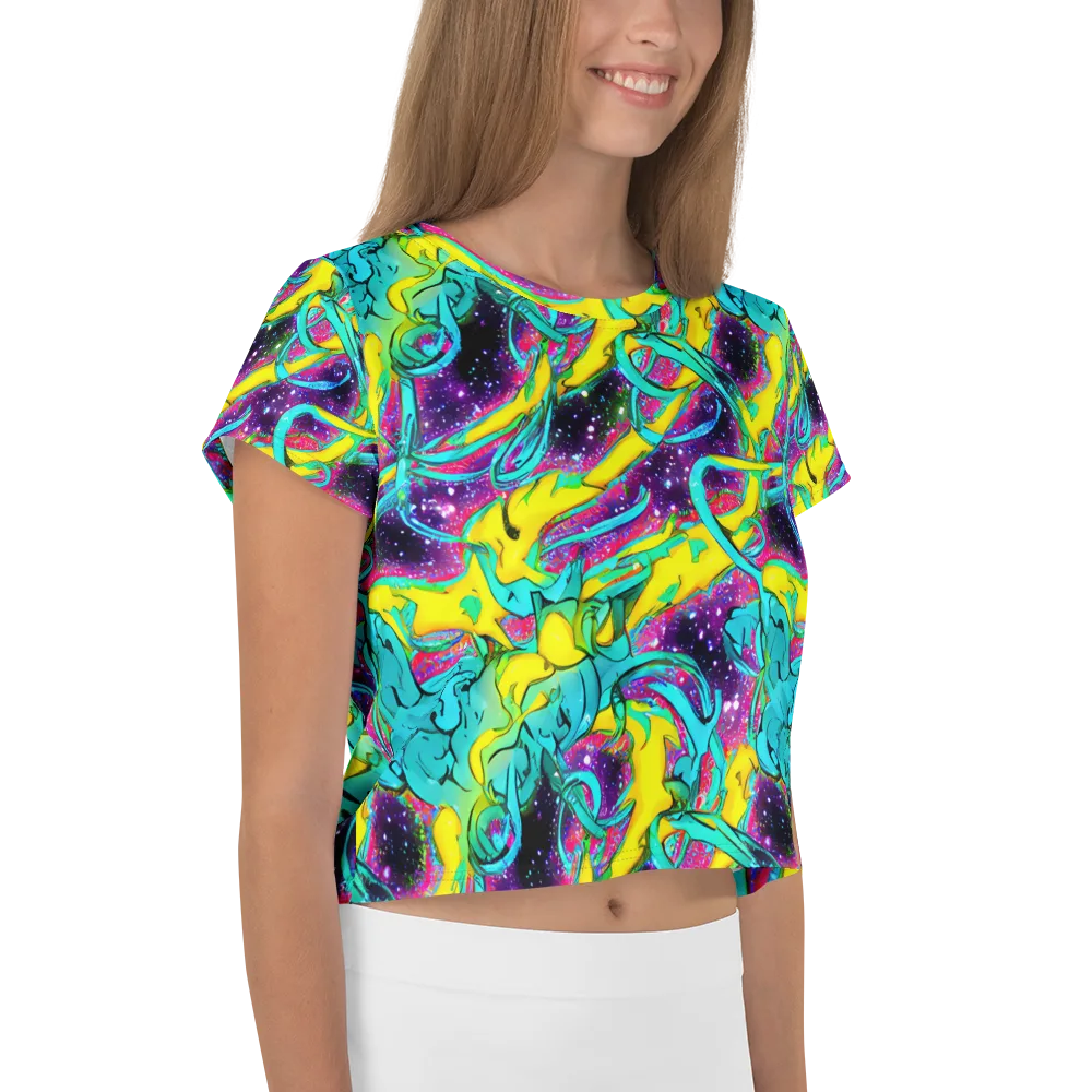 Galaxy Bloom on Crop Tee — Right