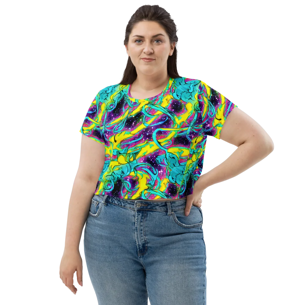 Galaxy Bloom on Crop Tee — Front