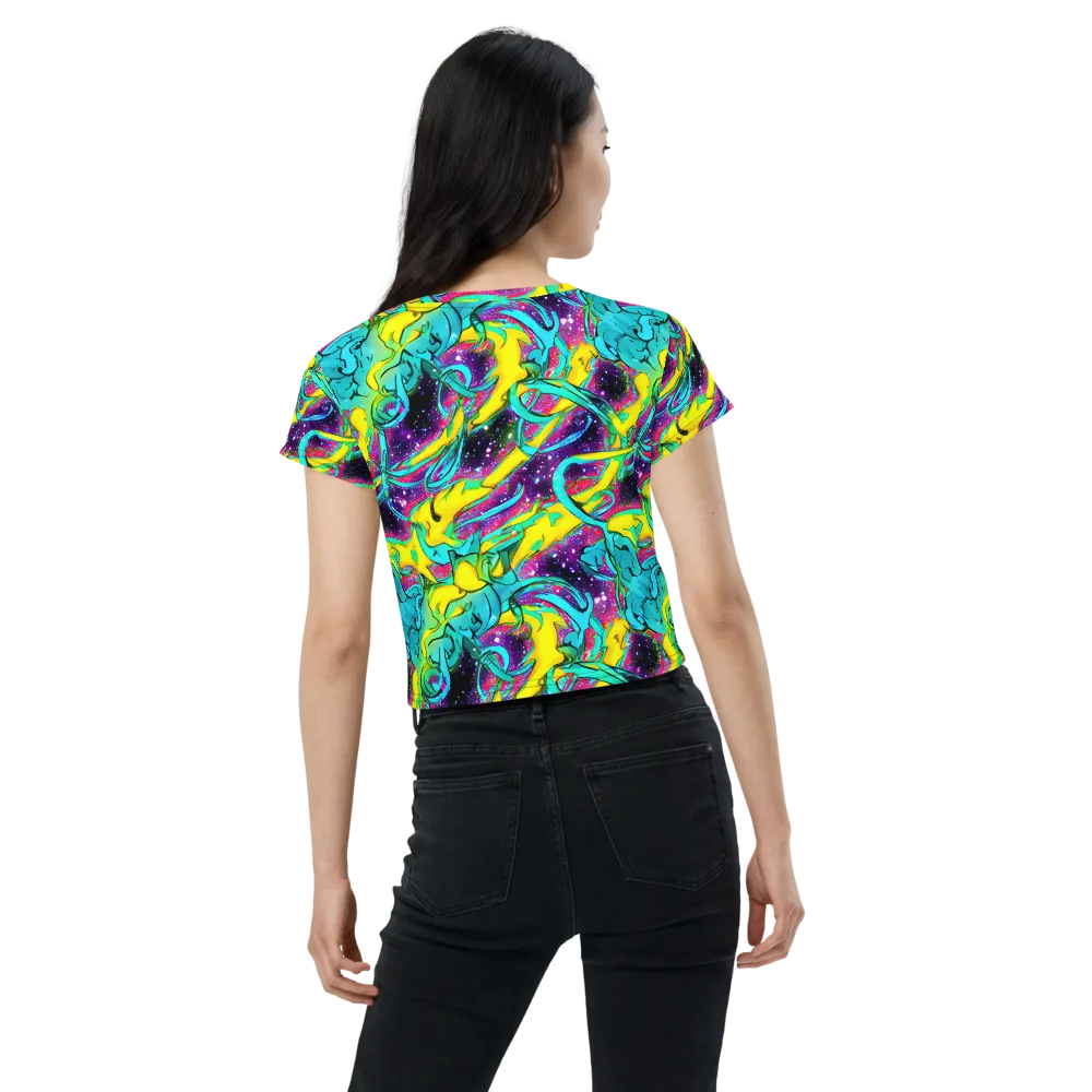 Galaxy Bloom on Crop Tee — Back