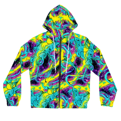 Galaxy Bloom on a Women's Full-Zip Hoodie