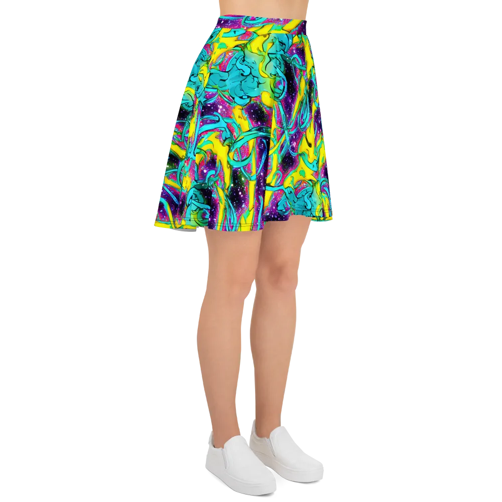 Galaxy Bloom on Skater Skirt — Right