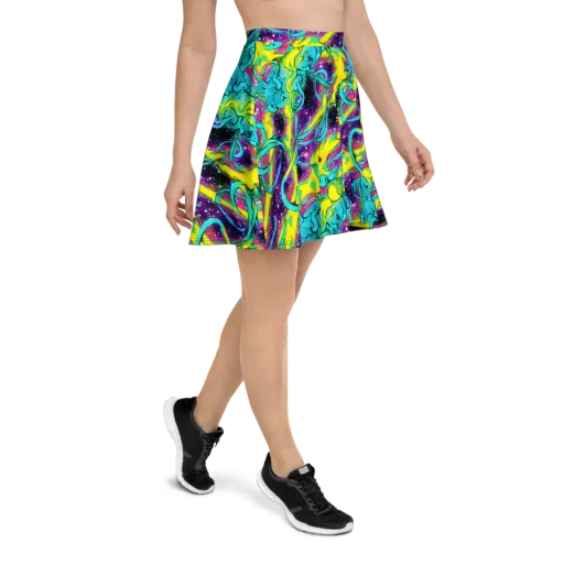 Galaxy Bloom on a Skater Skirt