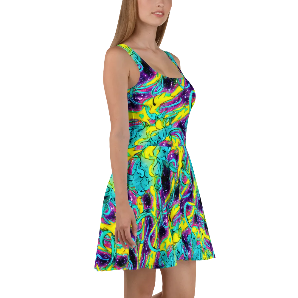 Galaxy Bloom on Skater Dress — Right