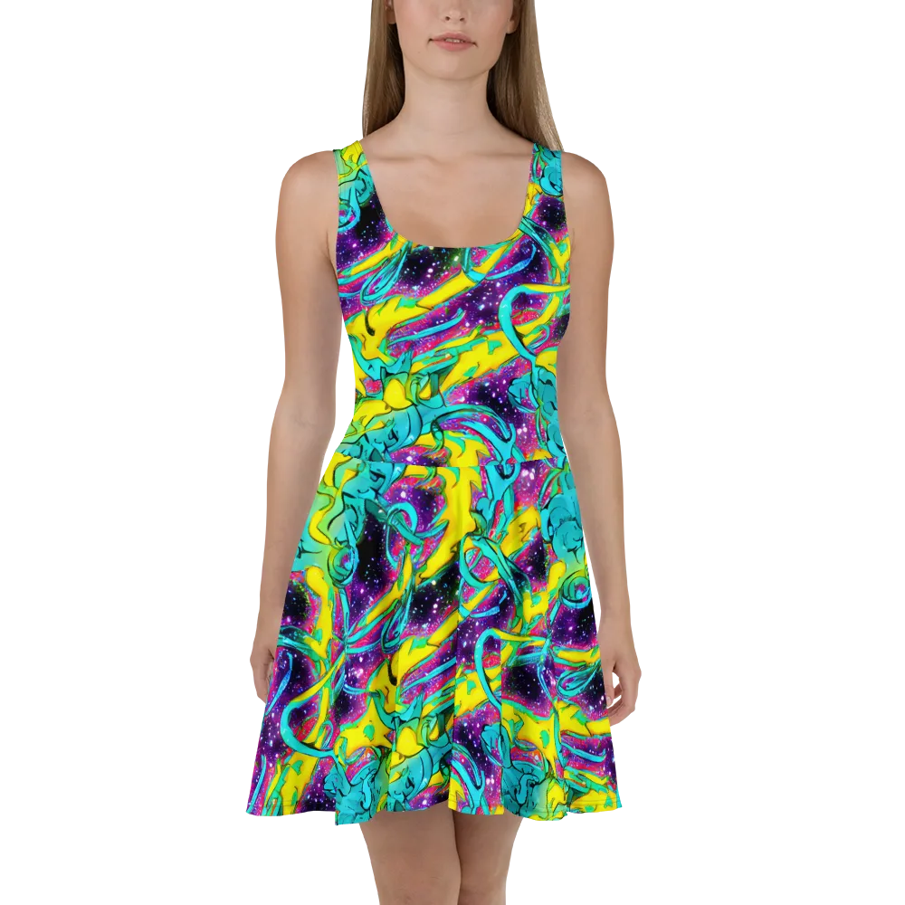 Galaxy Bloom on Skater Dress — Front