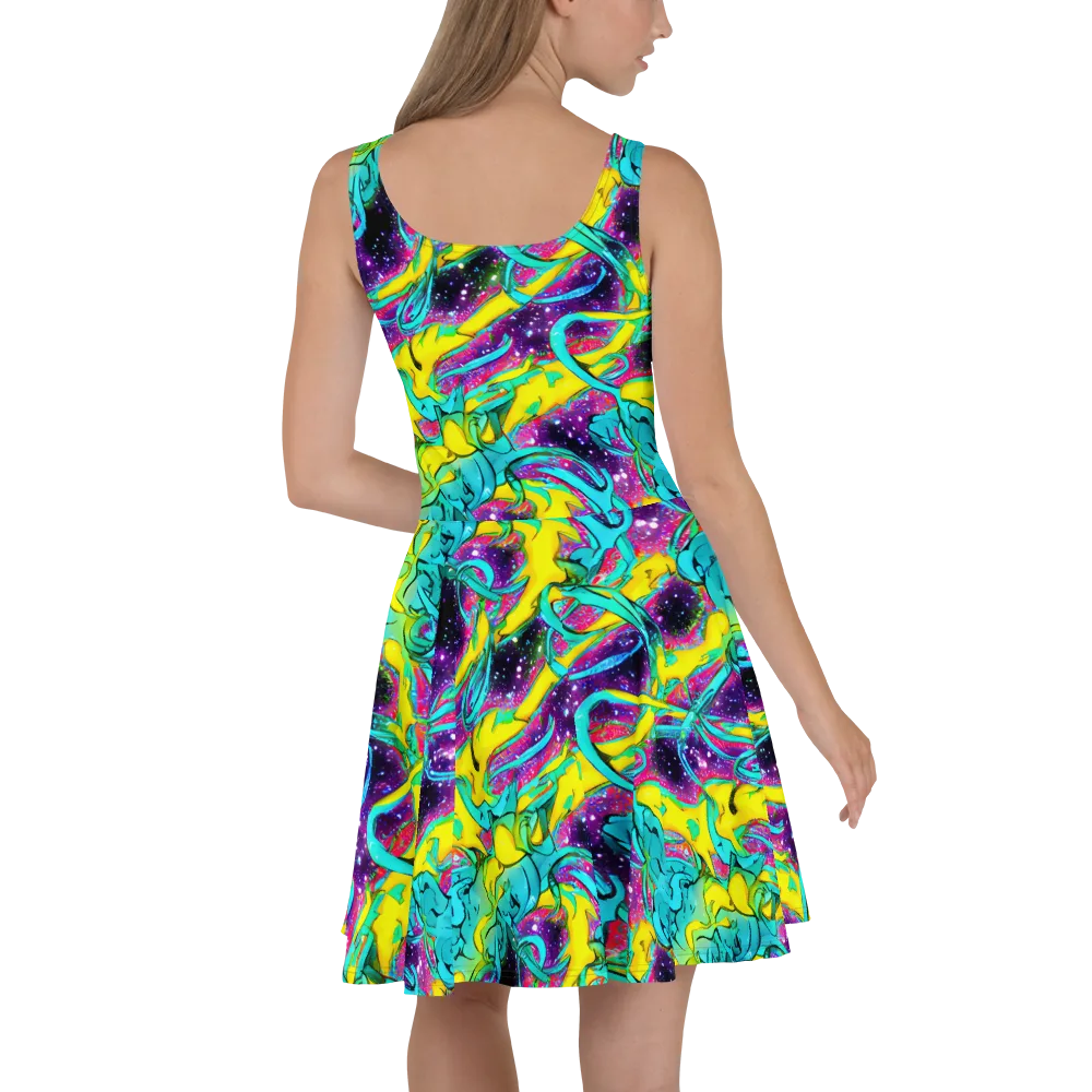 Galaxy Bloom on Skater Dress — Back