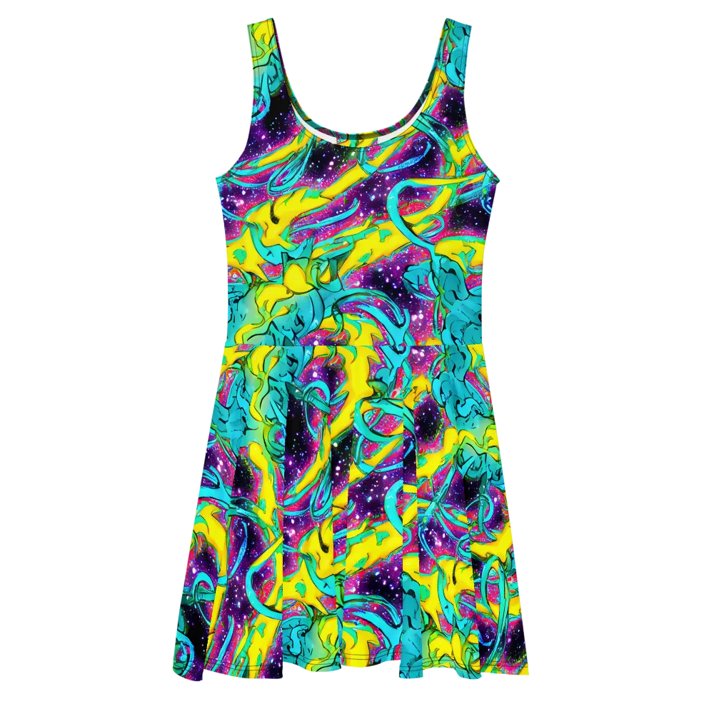 Galaxy Bloom on Skater Dress — Front