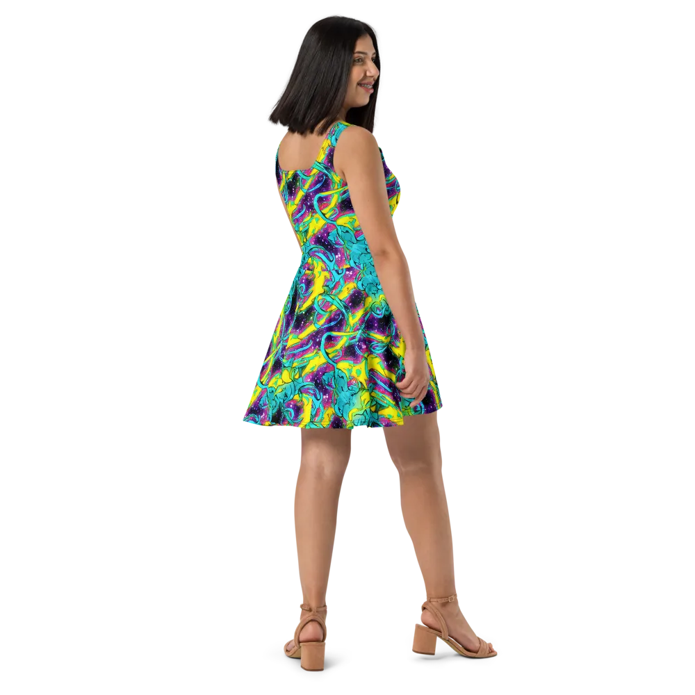 Galaxy Bloom on Skater Dress — Right