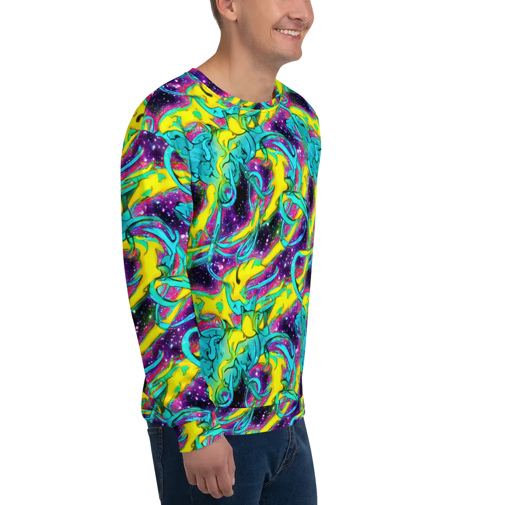 Galaxy Bloom on Sweatshirt — Right Front