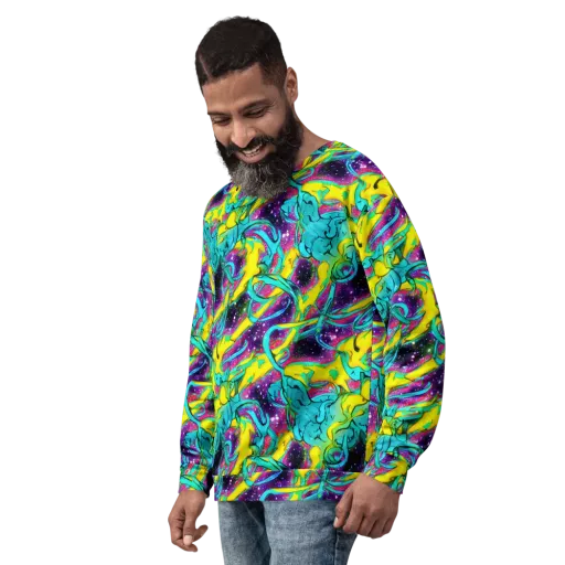 Galaxy Bloom on a Sweatshirt