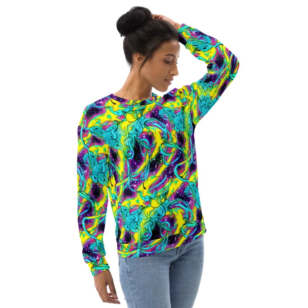 Galaxy Bloom on Sweatshirt — Right Front