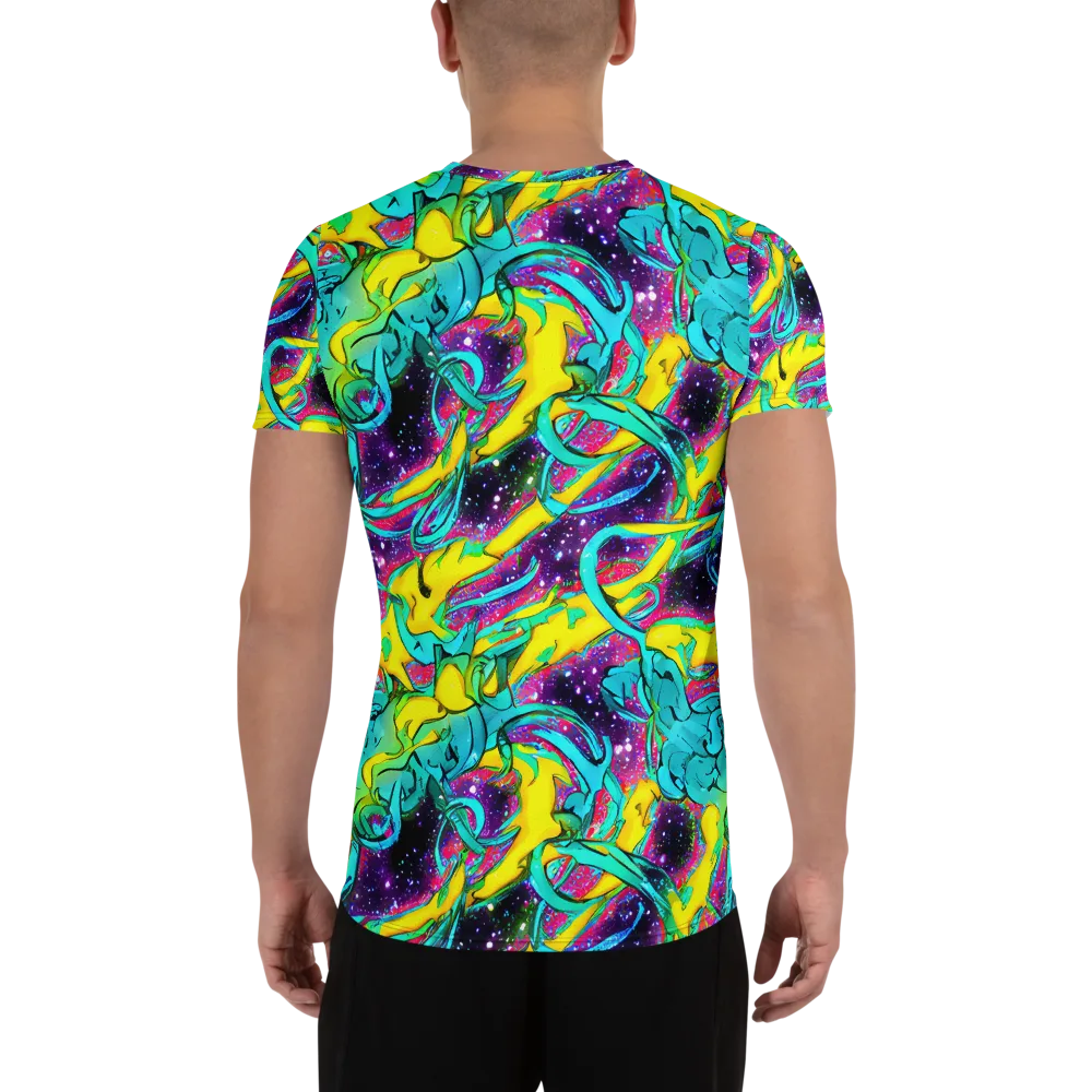 Galaxy Bloom on Men's Athletic T-Shirt — Back