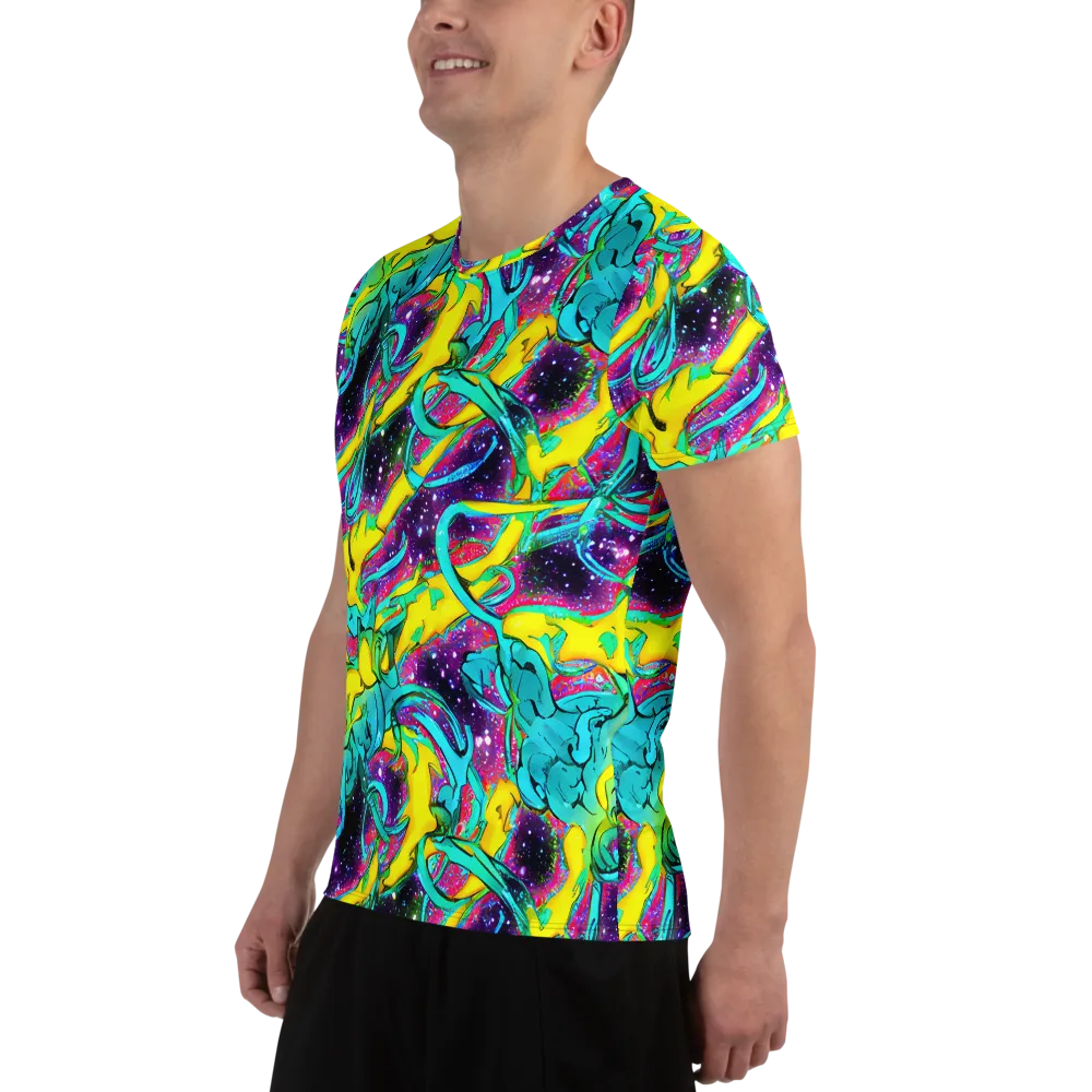 Galaxy Bloom on Men's Athletic T-Shirt — Left