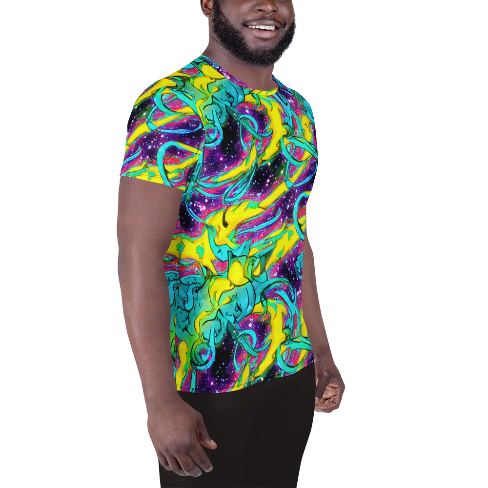 Galaxy Bloom on Men's Athletic T-Shirt — Right