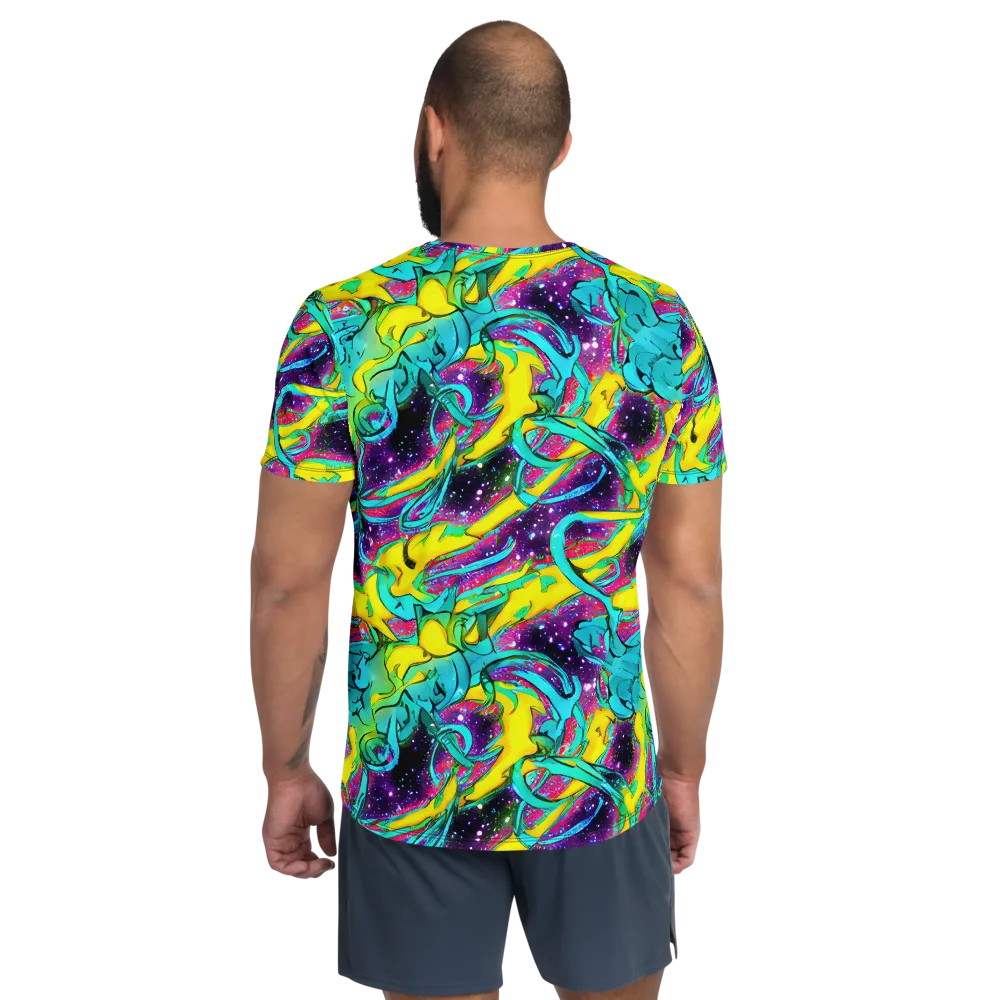 Galaxy Bloom on Men's Athletic T-Shirt — Back