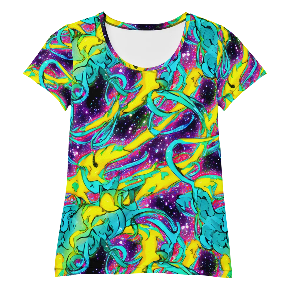 Galaxy Bloom on Women's Athletic T-Shirt — Front