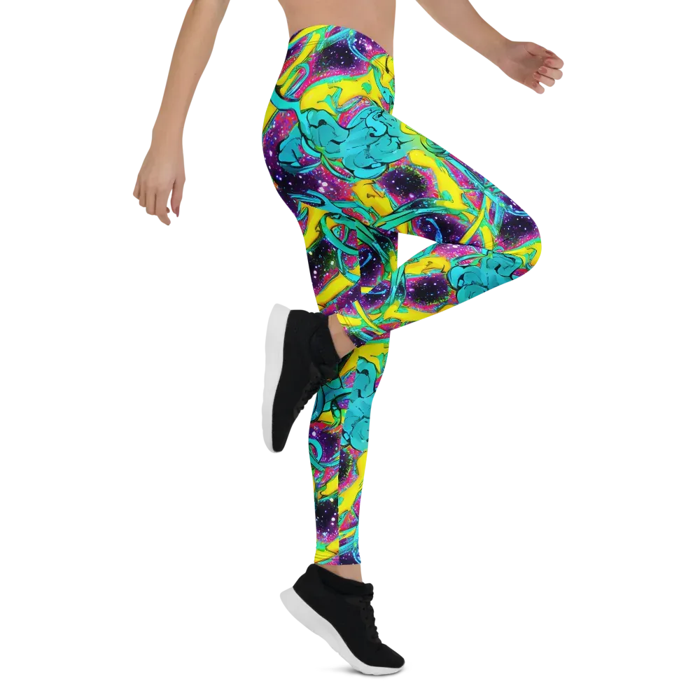 Galaxy Bloom on Leggings — Right
