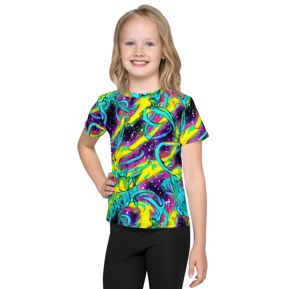 Galaxy Bloom on Kids Crew Neck T-Shirt — Front