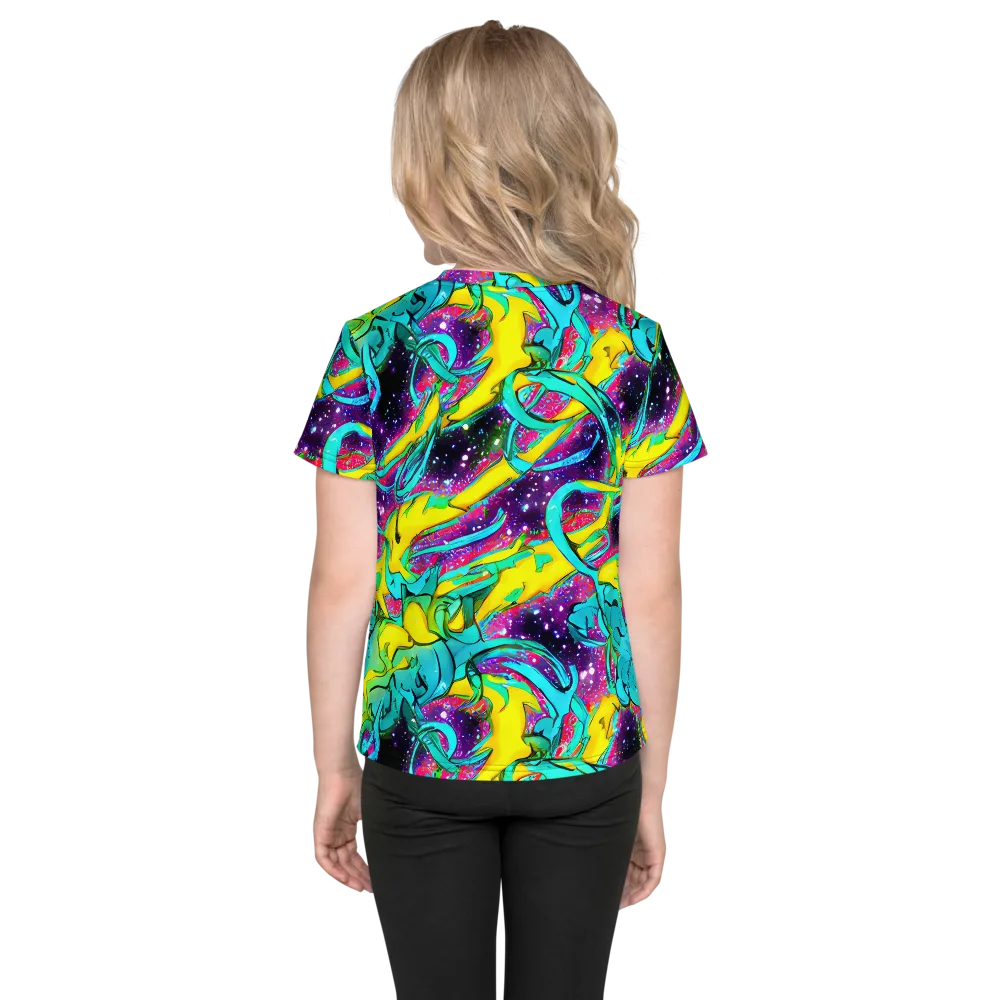 Galaxy Bloom on Kids Crew Neck T-Shirt — Back