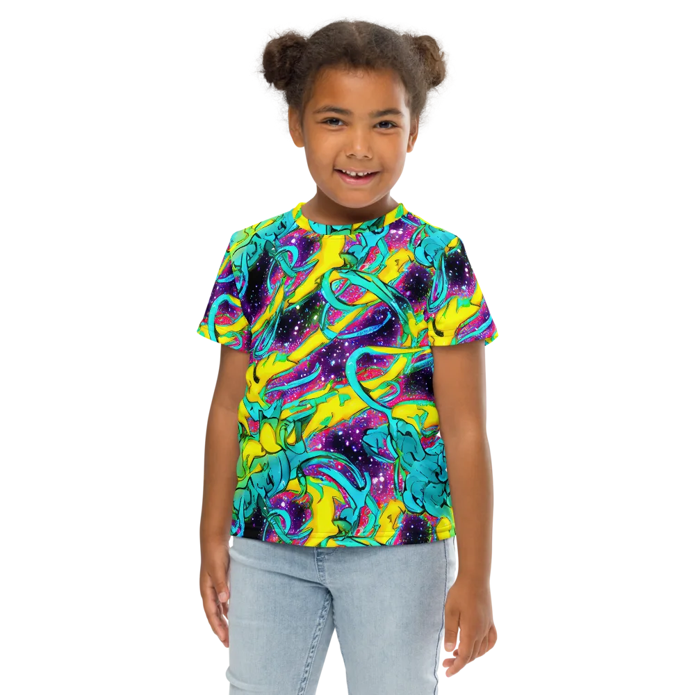 Galaxy Bloom on Kids Crew Neck T-Shirt — Front