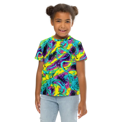 Galaxy Bloom on a Kids Crew Neck T-Shirt