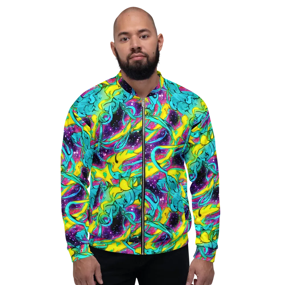Galaxy Bloom on Bomber Jacket — Front