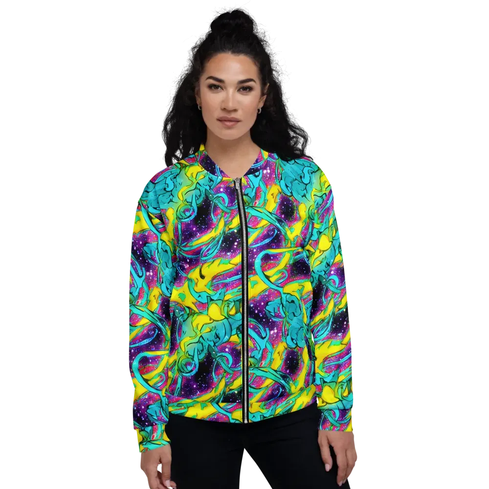Galaxy Bloom on Bomber Jacket — Front