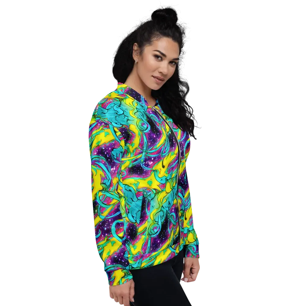 Galaxy Bloom on Bomber Jacket — Right