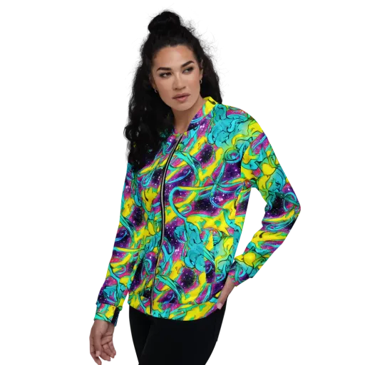 Galaxy Bloom on a Bomber Jacket