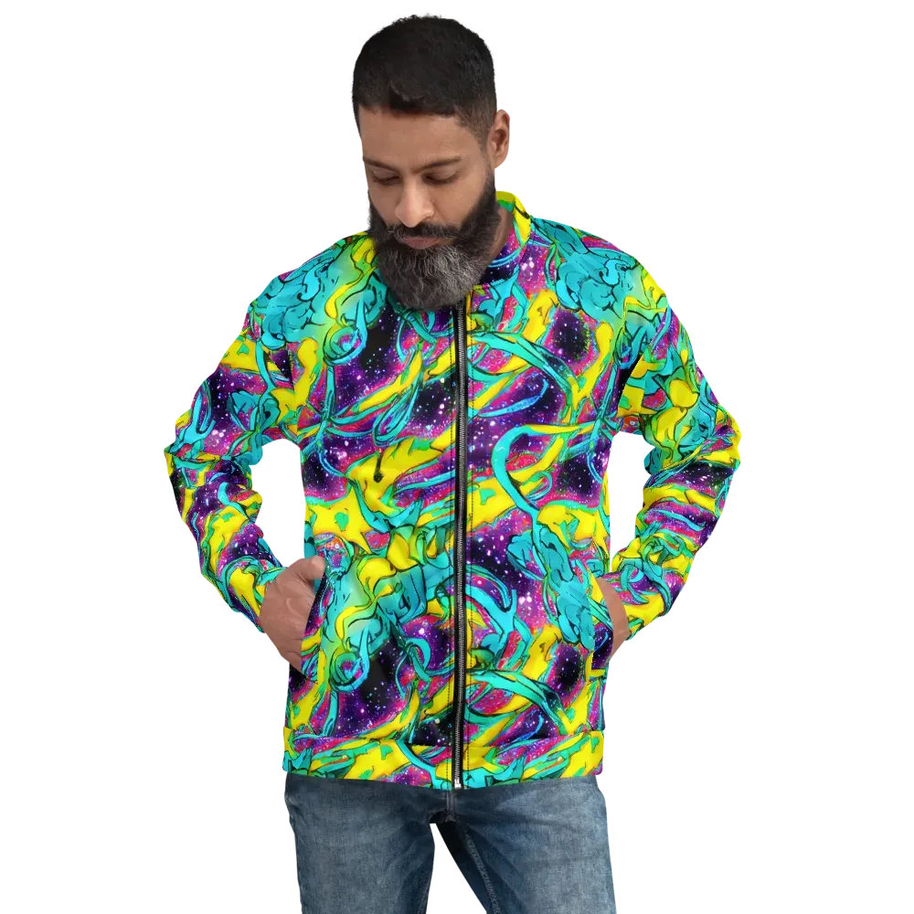 Galaxy Bloom on Bomber Jacket — Front