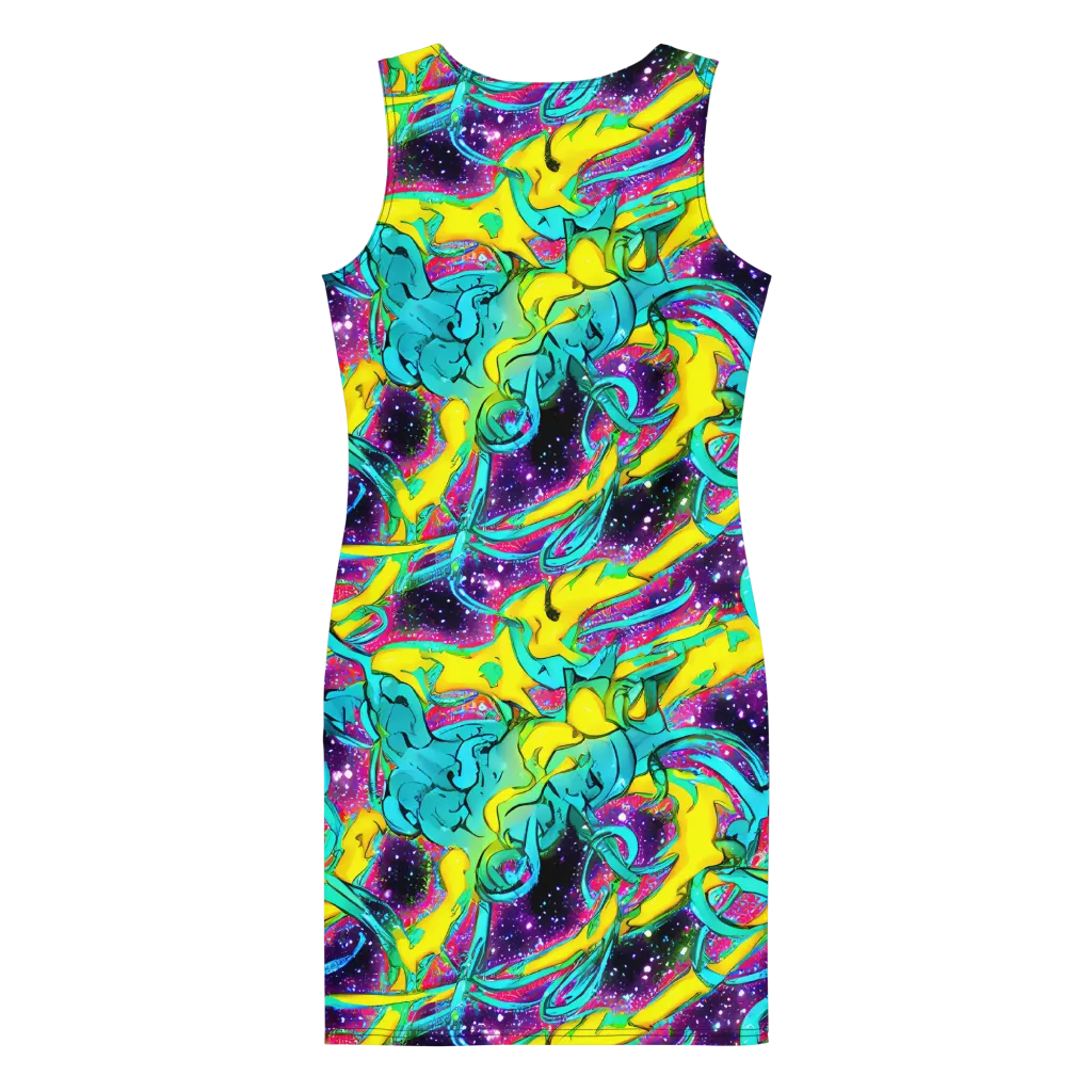 Galaxy Bloom on Bodycon Dress — Back