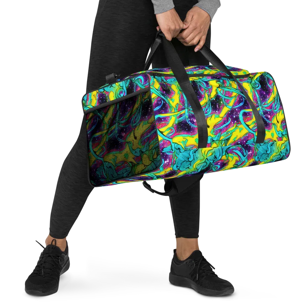 Galaxy Bloom on Duffle Bag — Right Front