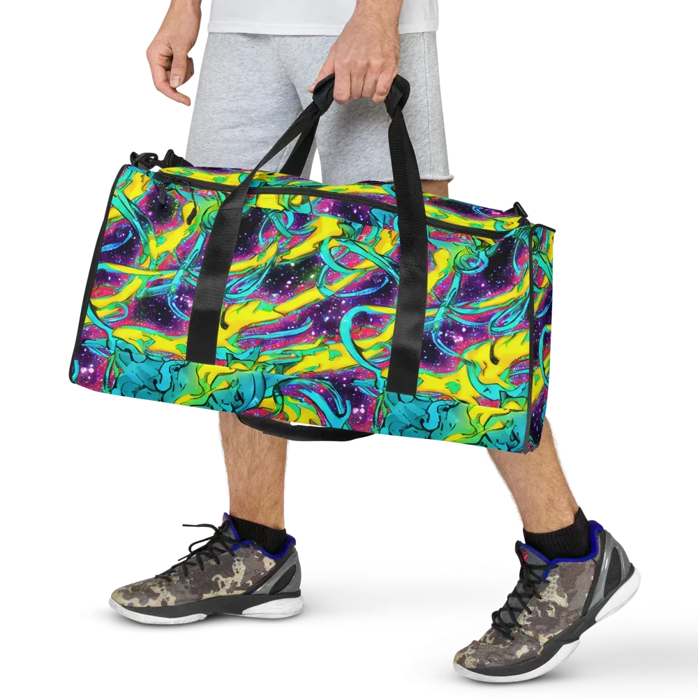 Galaxy Bloom on Duffle Bag — Front