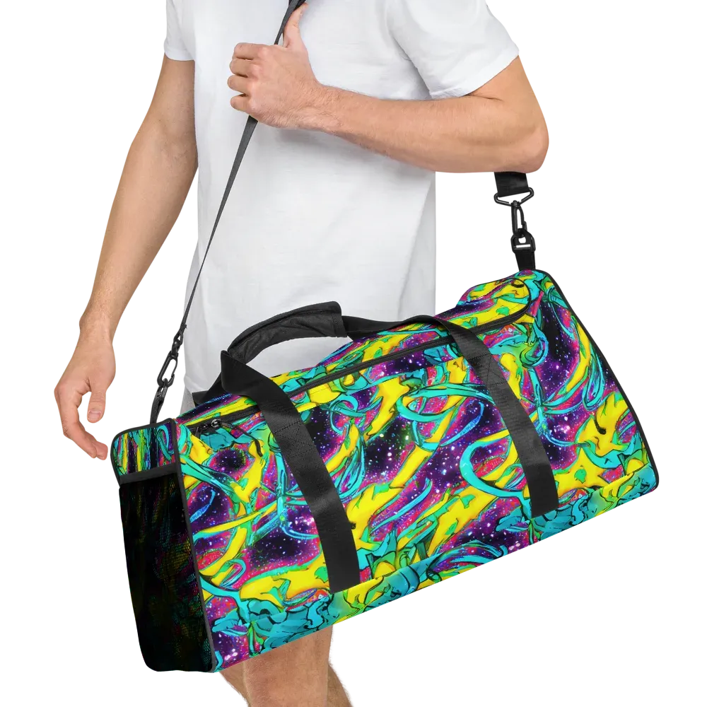 Galaxy Bloom on Duffle Bag — Right Front