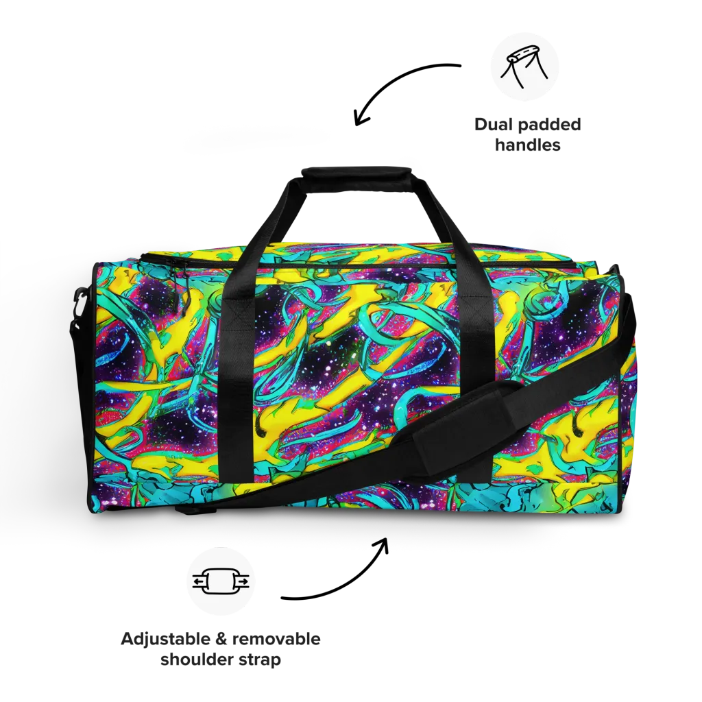 Galaxy Bloom on Duffle Bag — Front