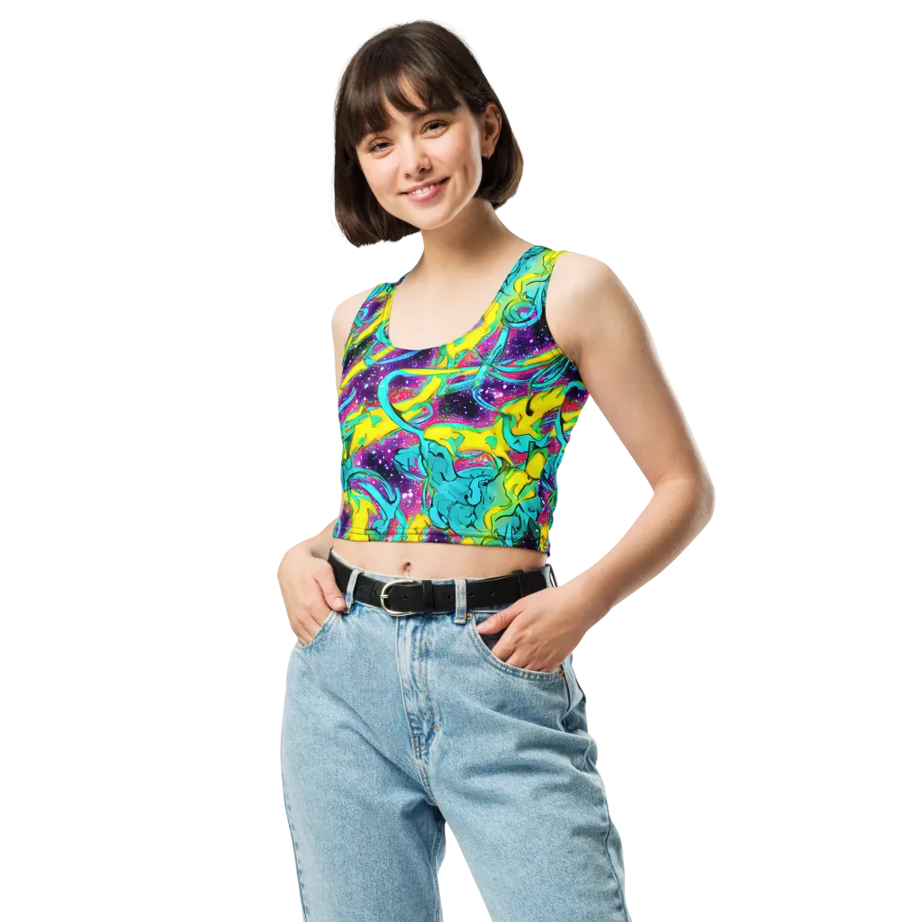 Galaxy Bloom on Crop Top — Front