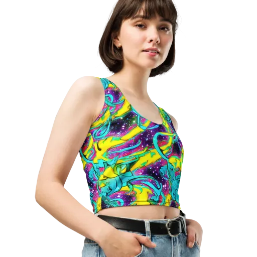 Galaxy Bloom on a Crop Top