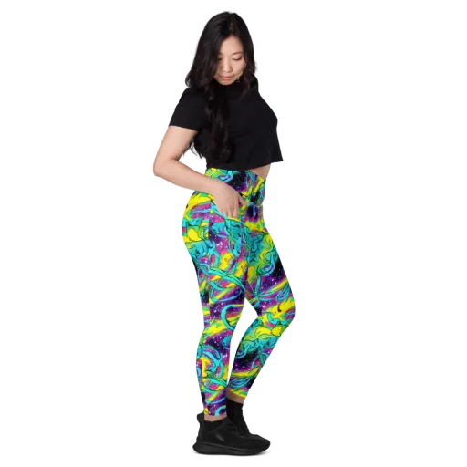 Galaxy Bloom on a Leggings with Pockets