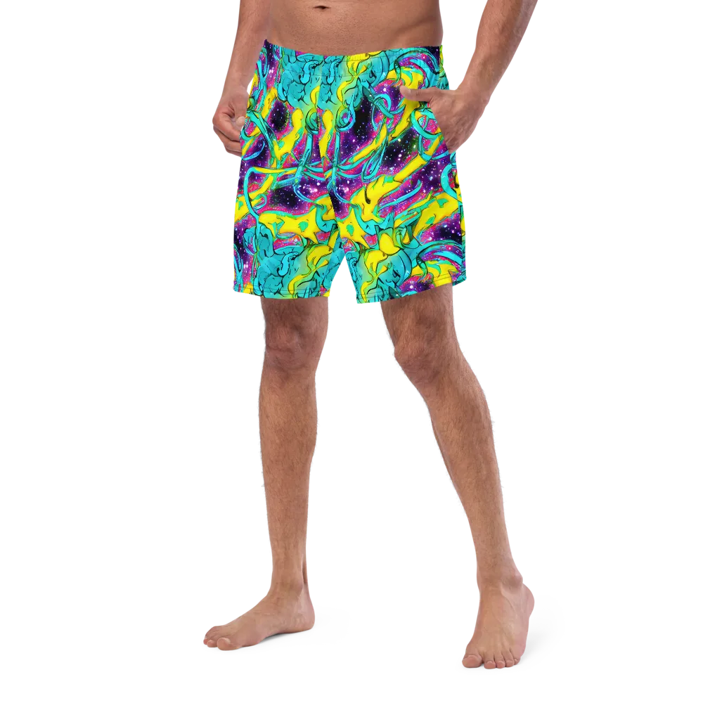 Galaxy Bloom on Swim Trunks — Left Front