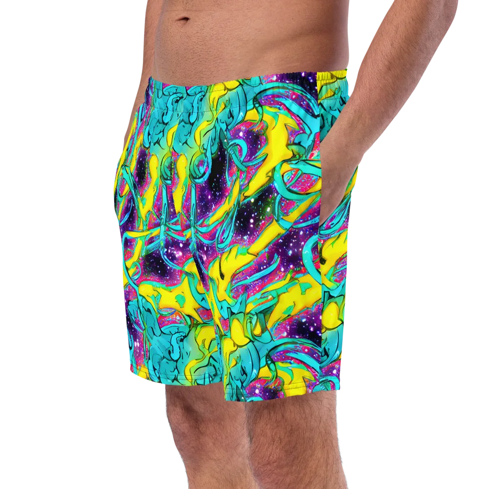 Galaxy Bloom on Swim Trunks — Left Front