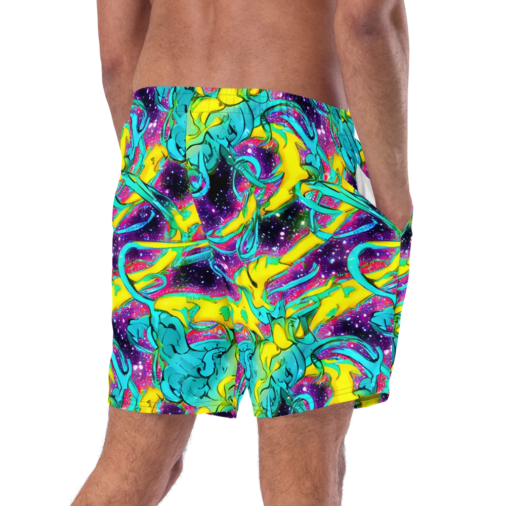 Galaxy Bloom on Swim Trunks — Right Back