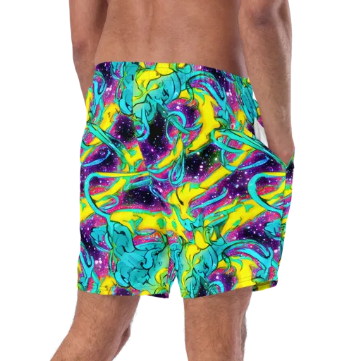 Galaxy Bloom on a Swim Trunks