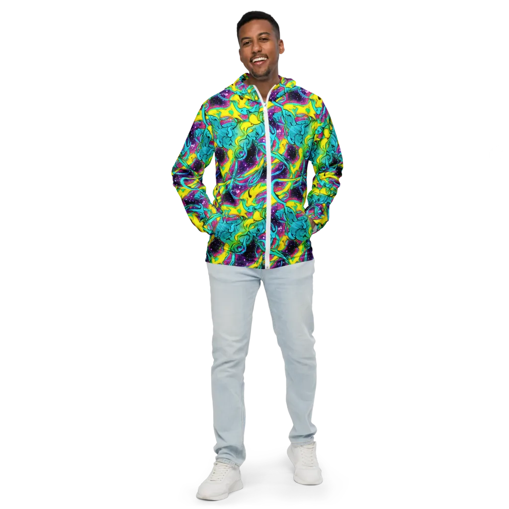 Galaxy Bloom on Men's Windbreaker — Front