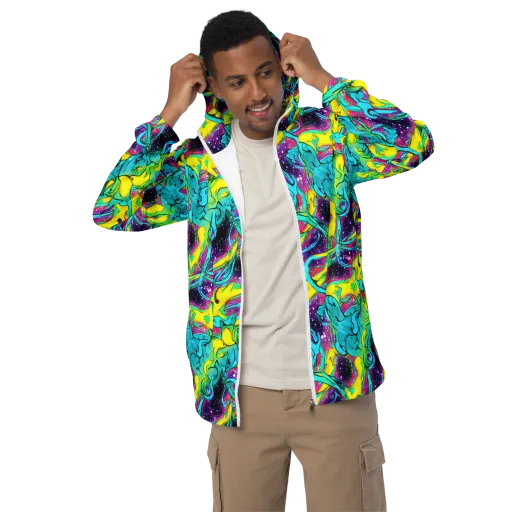Galaxy Bloom on a Men's Windbreaker