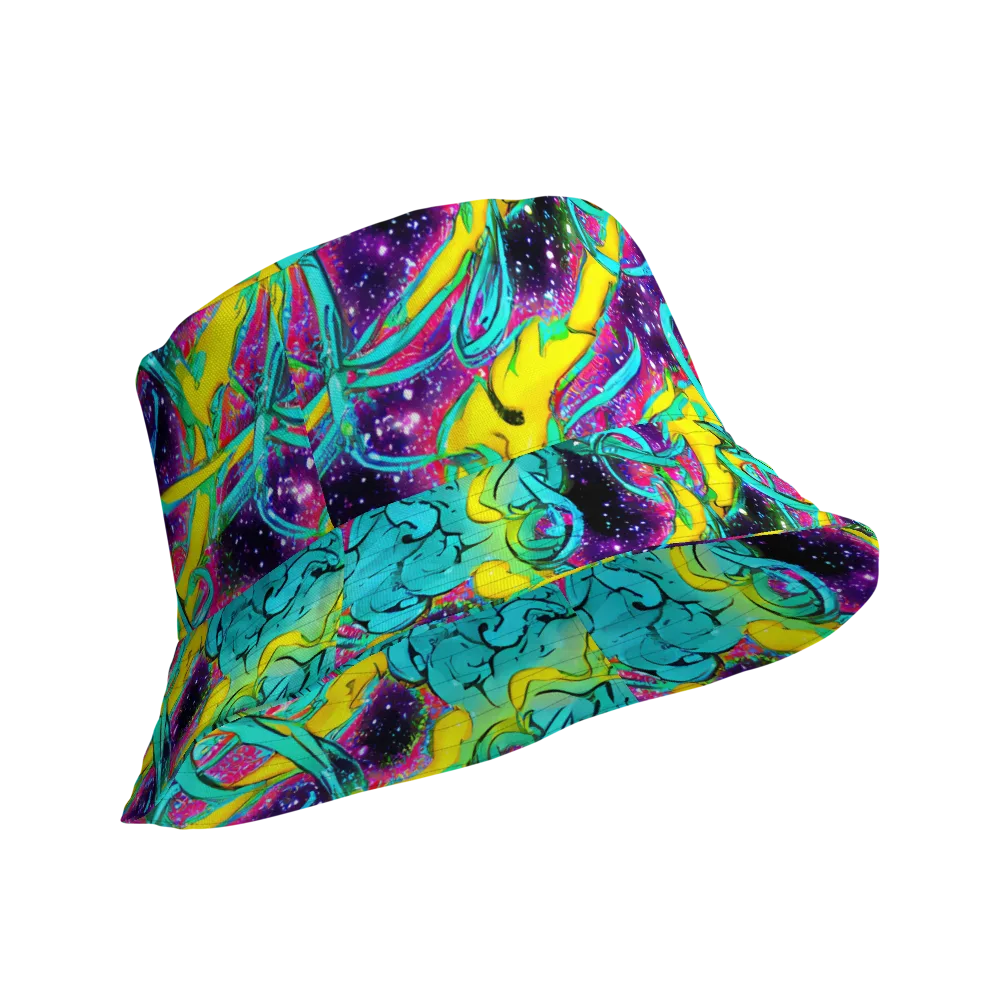 Galaxy Bloom on Reversible Bucket Hat — Product details Outside