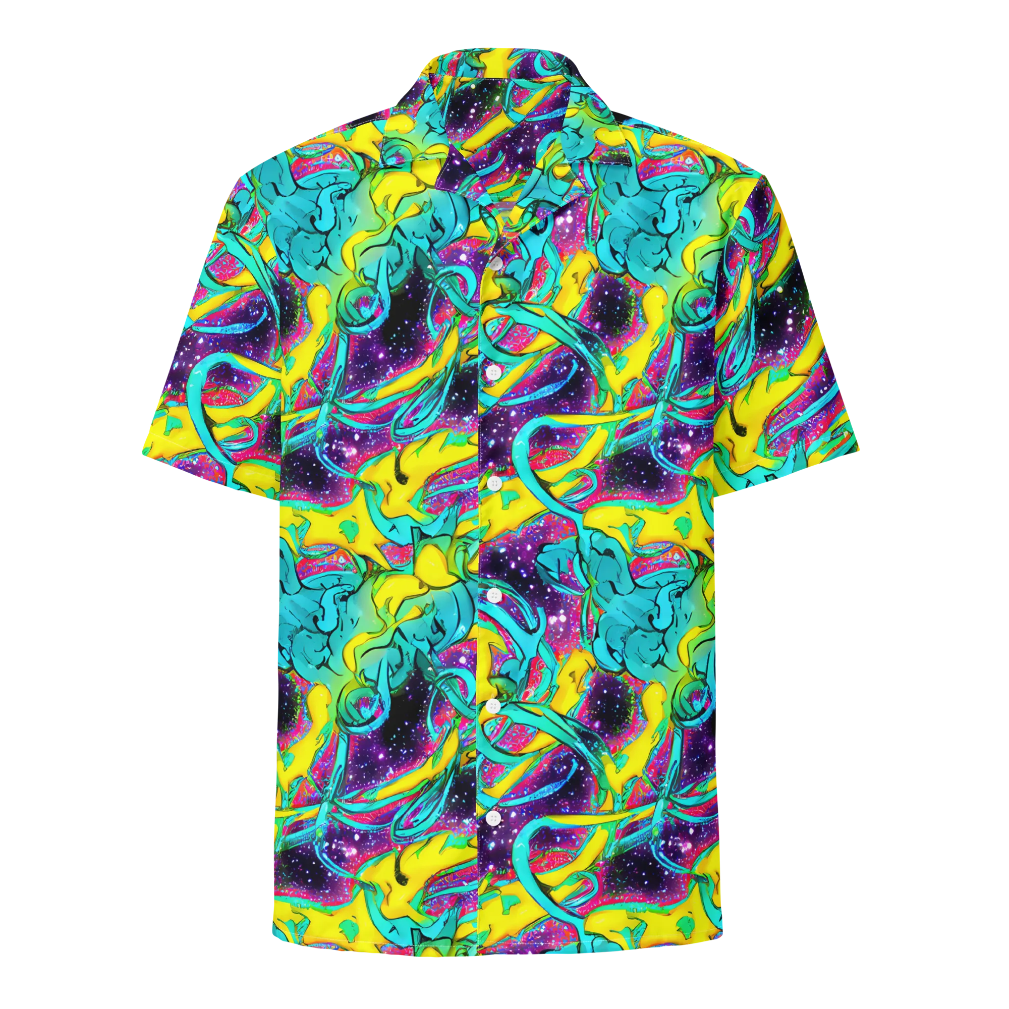 Galaxy Bloom on Button Shirt — Front