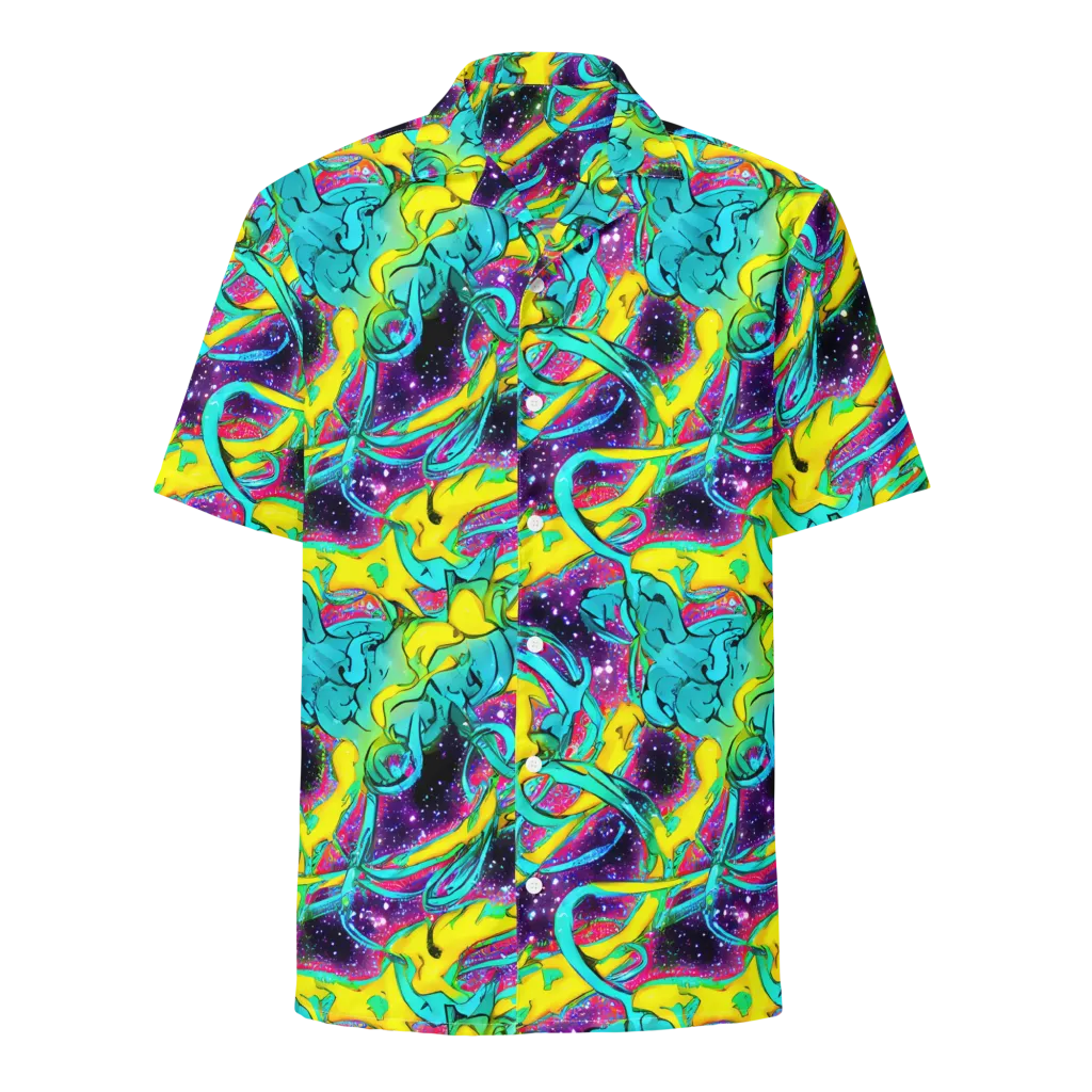 Galaxy Bloom on Button Shirt — Front