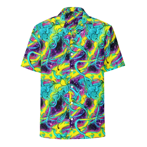 Galaxy Bloom on a Button Shirt