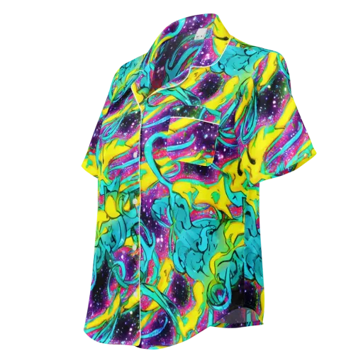 Galaxy Bloom on a Women's Short Sleeve Pajama Top