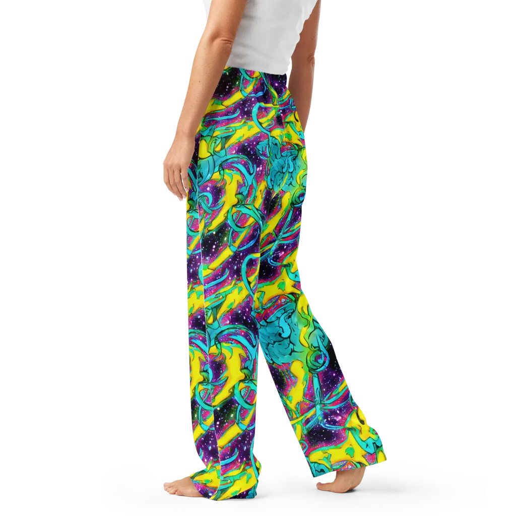 Galaxy Bloom on Women's Pajama Pants — Left